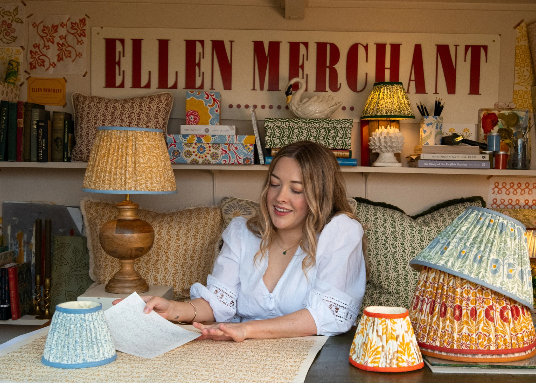 Pooky x Ellen Merchant: A new collection of botanical-inspired & English country handmade lampshades